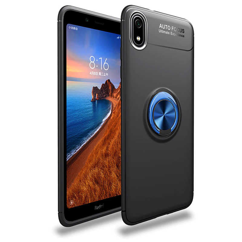 Xiaomi Redmi 7A Kılıf Zore Ravel Silikon Kapak Siyah-Mavi