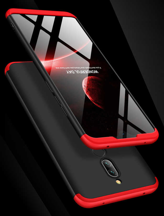 Xiaomi Redmi 8 Kılıf Zore Ays Kapak Siyah-Kırmızı