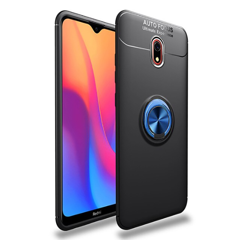 Xiaomi Redmi 8A Kılıf Zore Ravel Silikon Kapak Siyah-Kırmızı