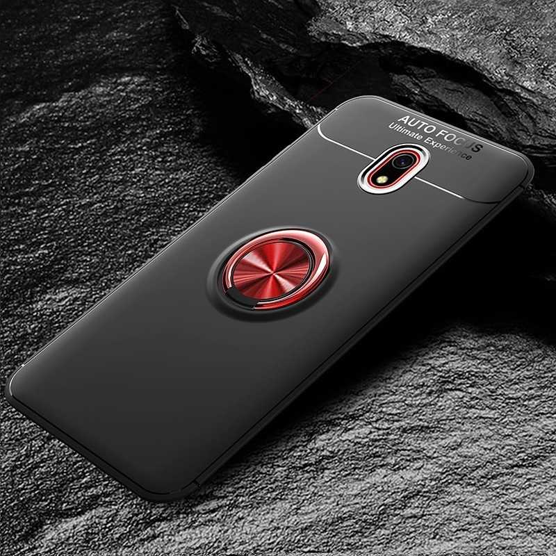 Xiaomi Redmi 8A Kılıf Zore Ravel Silikon Kapak Siyah-Kırmızı