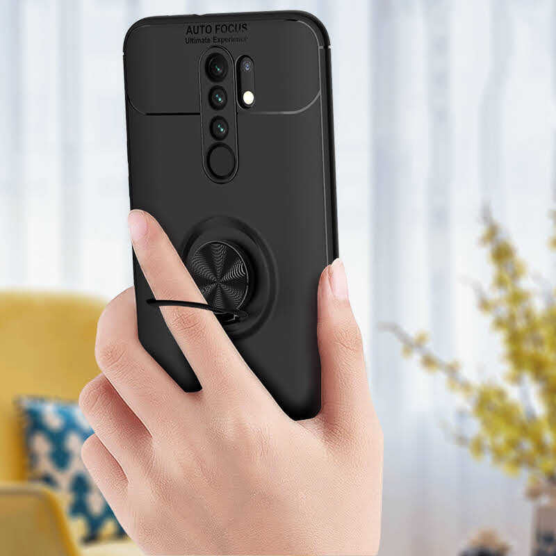 Xiaomi Redmi 9 Kılıf Zore Ravel Silikon Kapak Siyah