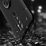 Xiaomi Redmi 9 Kılıf Zore Ravel Silikon Kapak Siyah-Kırmızı
