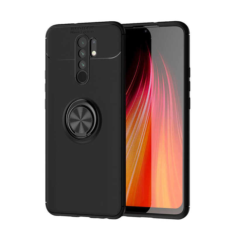 Xiaomi Redmi 9 Kılıf Zore Ravel Silikon Kapak Siyah