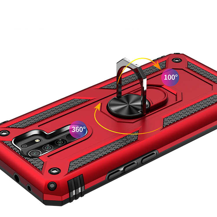 Xiaomi Redmi 9 Kılıf Zore Vega Kapak Kırmızı