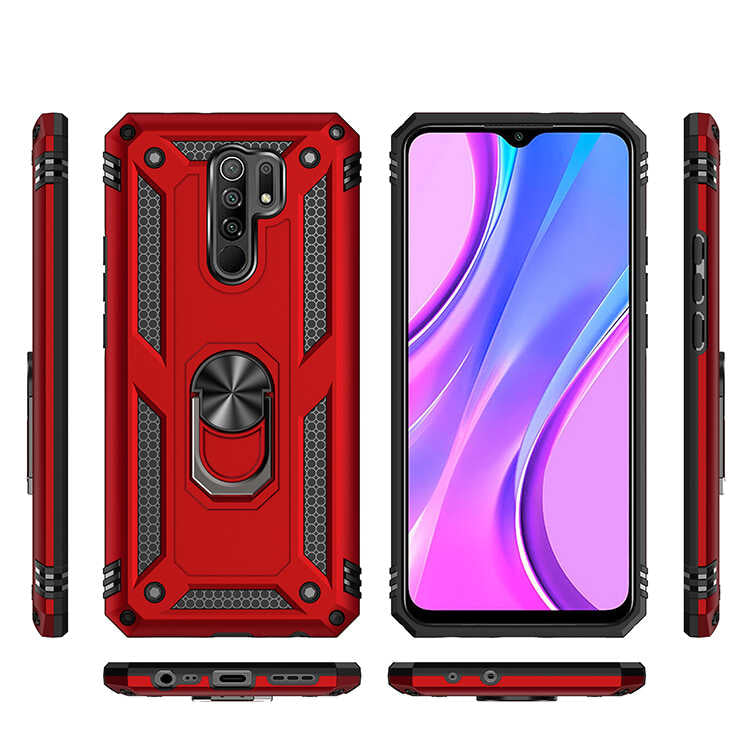 Xiaomi Redmi 9 Kılıf Zore Vega Kapak Kırmızı