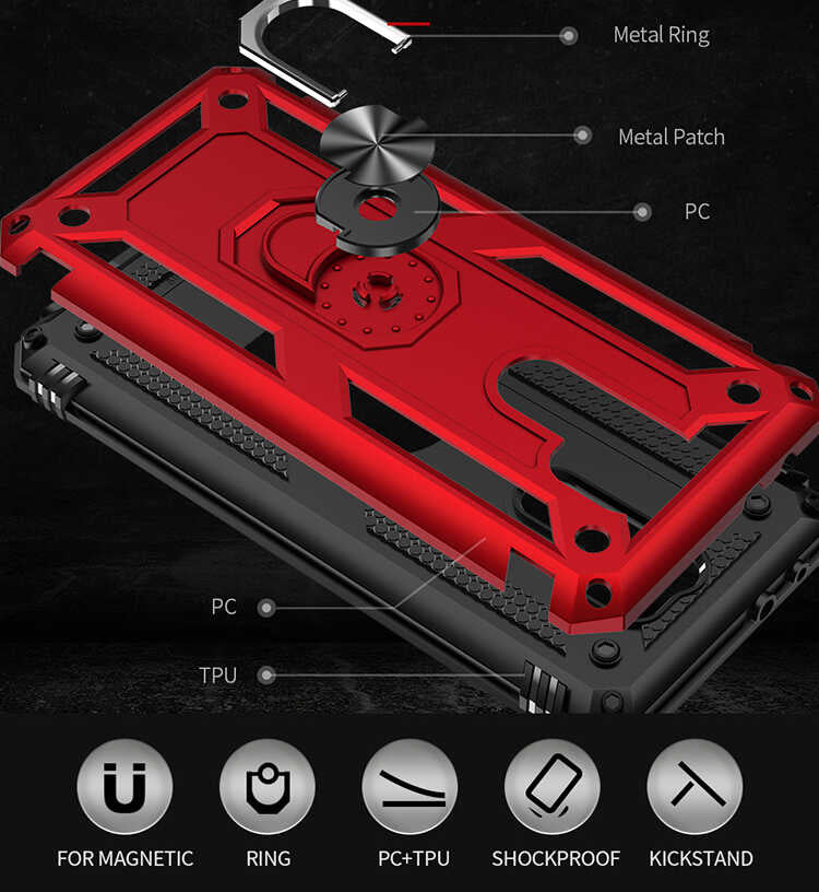 Xiaomi Redmi 9 Kılıf Zore Vega Kapak Kırmızı