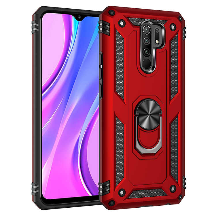 Xiaomi Redmi 9 Kılıf Zore Vega Kapak Kırmızı