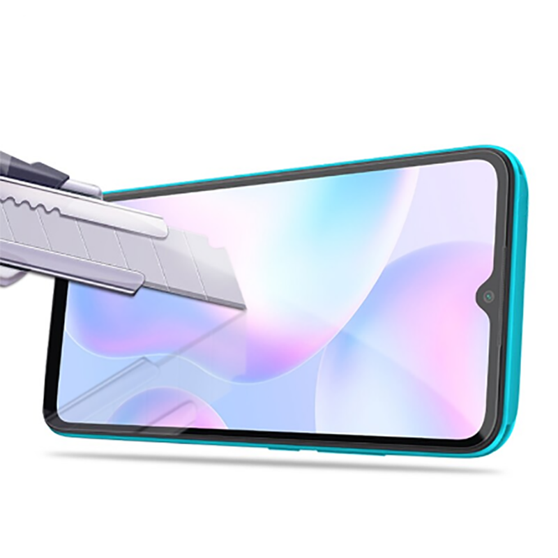 Xiaomi Redmi 9 Zore Kenarları Kırılmaya Dayanıklı Cam Ekran Koruyucu Siyah