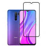 Xiaomi Redmi 9 Zore Kenarları Kırılmaya Dayanıklı Cam Ekran Koruyucu Siyah
