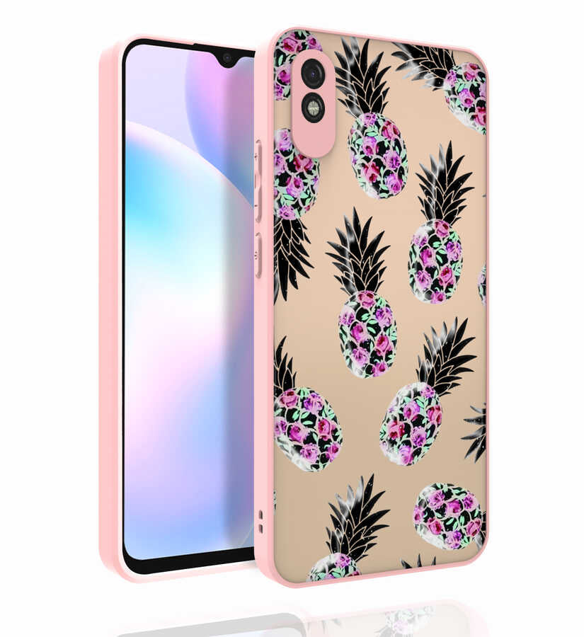 Xiaomi Redmi 9A Kılıf Desenli Kamera Korumalı Parlak Zore Nora Kapak NO6