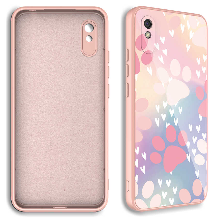 Xiaomi Redmi 9A Kılıf Kamera Korumalı Desenli Sert Silikon Zore Epoksi Kapak NO6