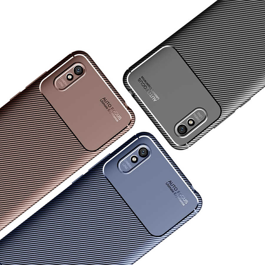 Xiaomi Redmi 9A Kılıf Zore Negro Silikon Kapak Kahverengi