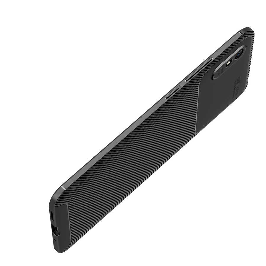 Xiaomi Redmi 9A Kılıf Zore Negro Silikon Kapak Siyah