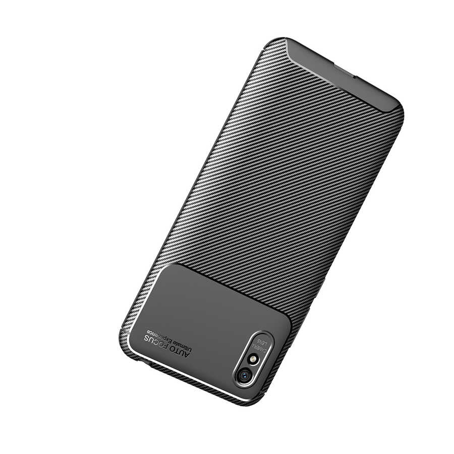 Xiaomi Redmi 9A Kılıf Zore Negro Silikon Kapak Kahverengi