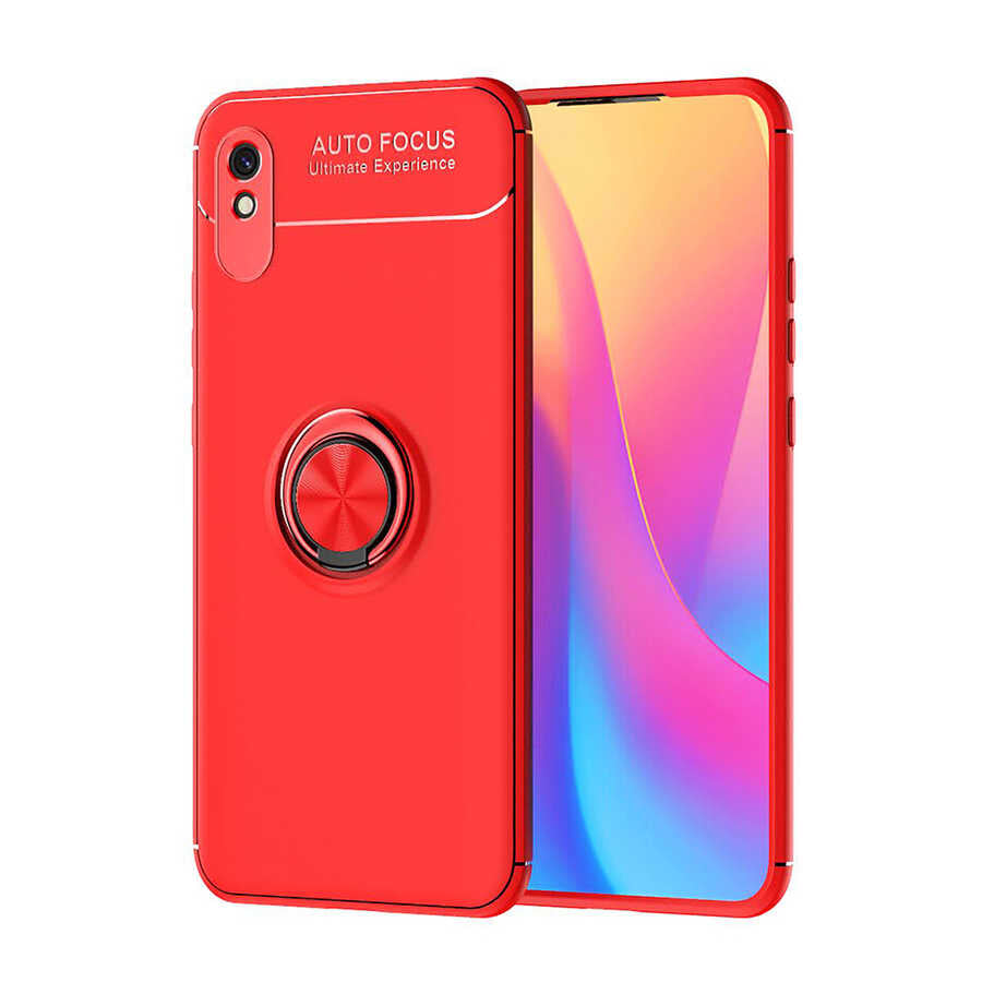 Xiaomi Redmi 9A Kılıf Zore Ravel Silikon Kapak Kırmızı