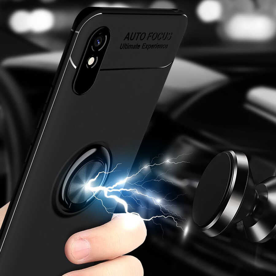Xiaomi Redmi 9A Kılıf Zore Ravel Silikon Kapak Siyah