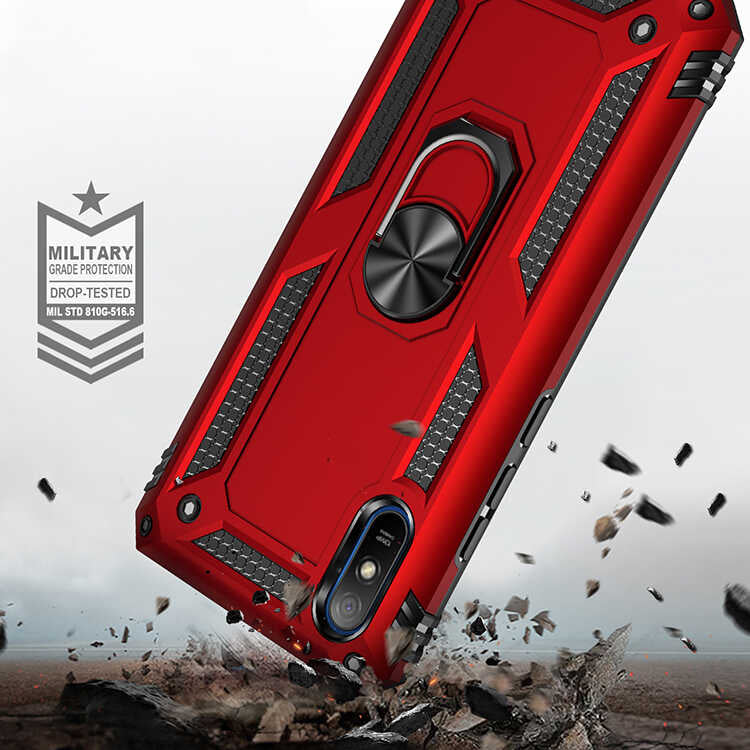 Xiaomi Redmi 9A Kılıf Zore Vega Kapak Kırmızı