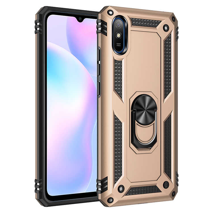 Xiaomi Redmi 9A Kılıf Zore Vega Kapak Gold