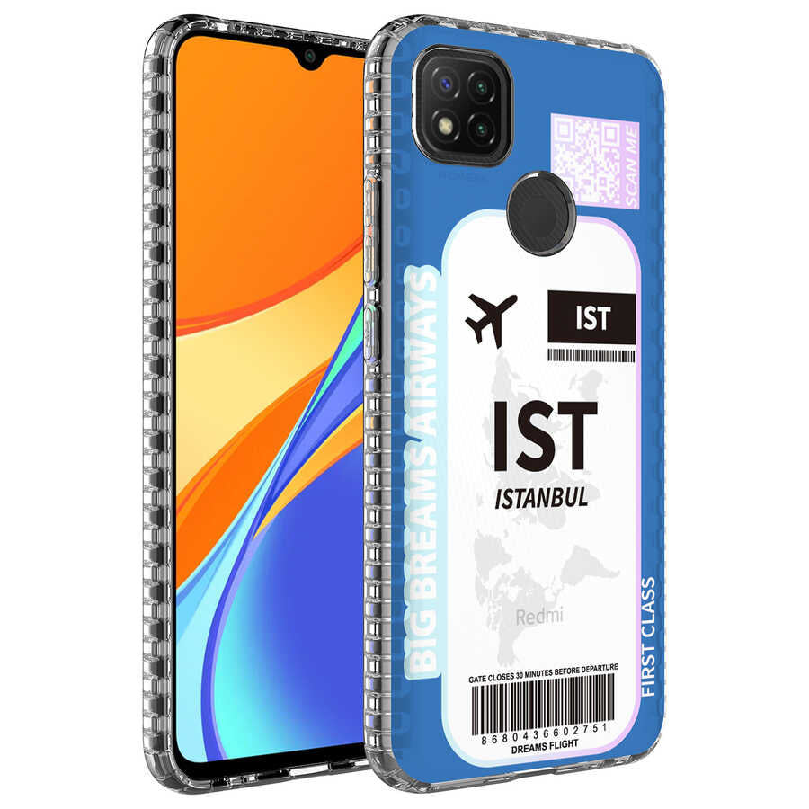 Xiaomi Redmi 9C Kılıf Airbag Kenarlı Renkli Desenli Silikon Zore Elegans Kapak NO4