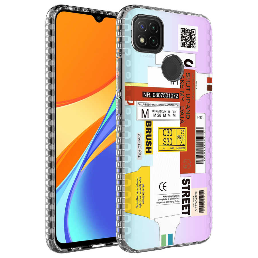 Xiaomi Redmi 9C Kılıf Airbag Kenarlı Renkli Desenli Silikon Zore Elegans Kapak NO2