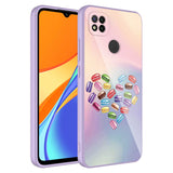 Xiaomi Redmi 9C Kılıf Kamera Korumalı Desenli Sert Silikon Zore Epoksi Kapak NO4