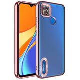 Xiaomi Redmi 9C Kılıf Kamera Korumalı Logo Gösteren Zore Omega Kapak Derin Mor
