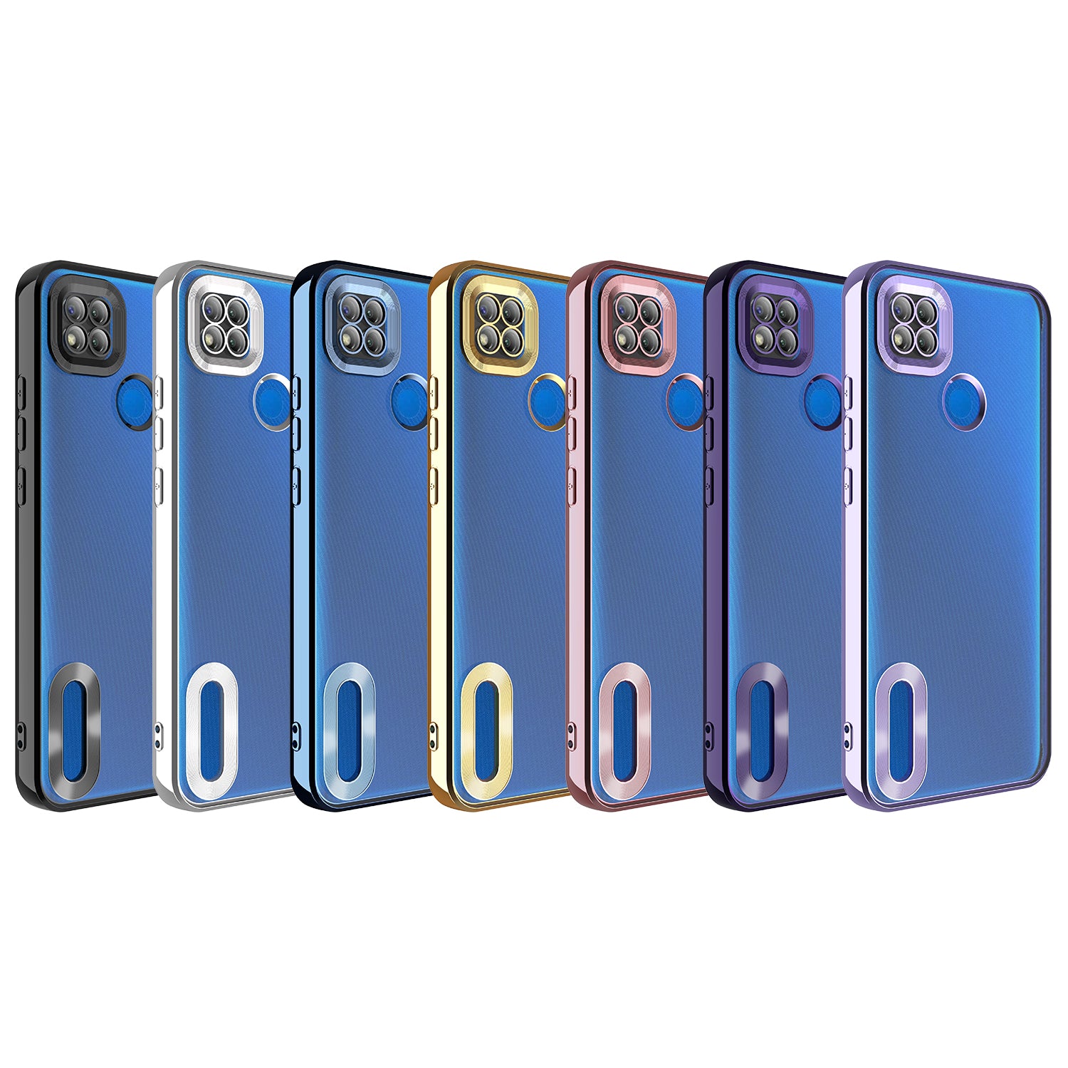 Xiaomi Redmi 9C Kılıf Kamera Korumalı Logo Gösteren Zore Omega Kapak Lila
