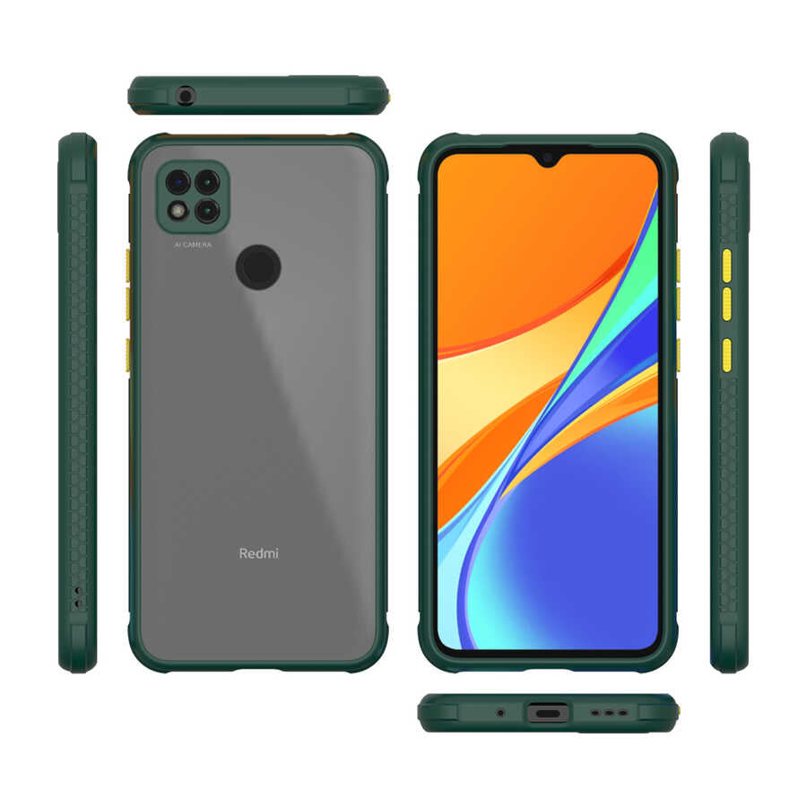 Xiaomi Redmi 9C Kılıf Zore Kaff Kapak Koyu Yeşil