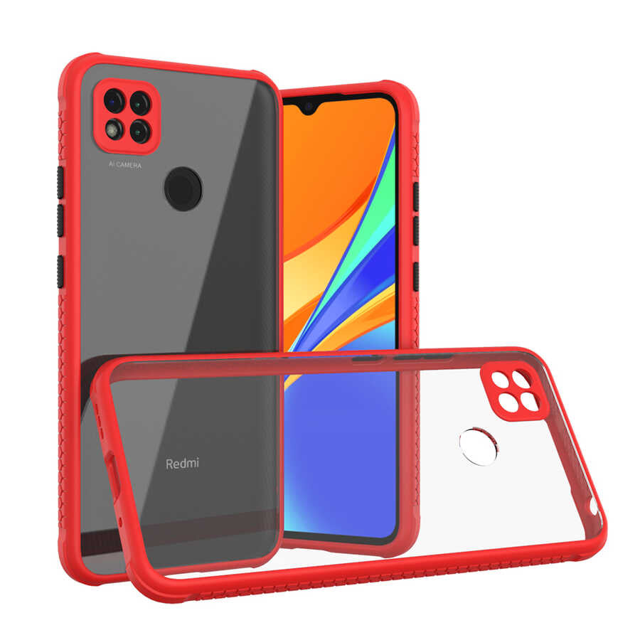 Xiaomi Redmi 9C Kılıf Zore Kaff Kapak Kırmızı