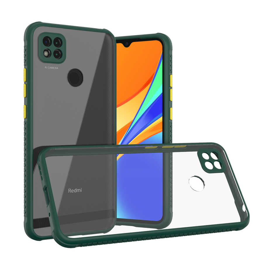 Xiaomi Redmi 9C Kılıf Zore Kaff Kapak Koyu Yeşil