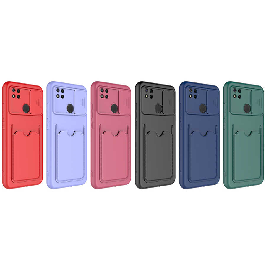 Xiaomi Redmi 9C Kılıf Zore Kartix Kapak Koyu Yeşil