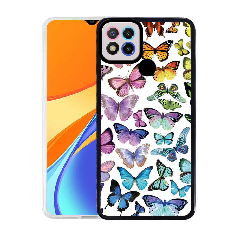 Xiaomi Redmi 9C Kılıf Zore M-Fit Desenli Kapak Butterfly No3