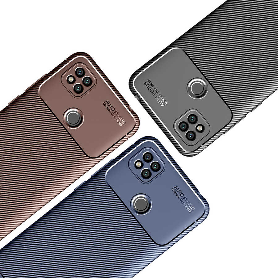 Xiaomi Redmi 9C Kılıf Zore Negro Silikon Kapak Kahverengi
