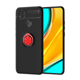 Xiaomi Redmi 9C Kılıf Zore Ravel Silikon Kapak Siyah-Kırmızı