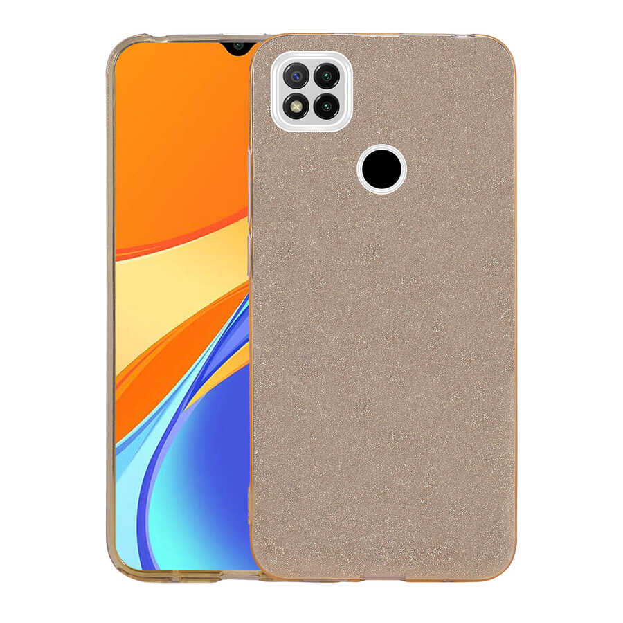 Xiaomi Redmi 9C Kılıf Zore Shining Silikon Gold