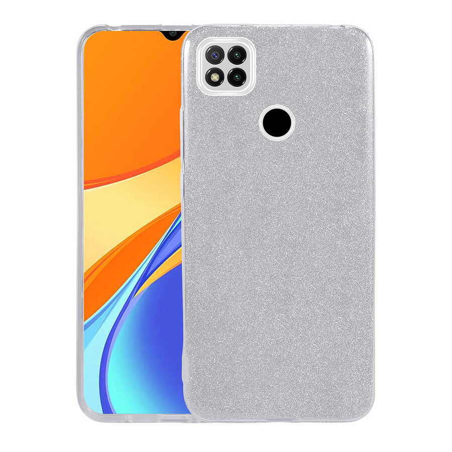 Xiaomi Redmi 9C Kılıf Zore Shining Silikon Gümüş