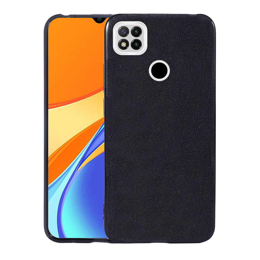 Xiaomi Redmi 9C Kılıf Zore Shining Silikon Siyah