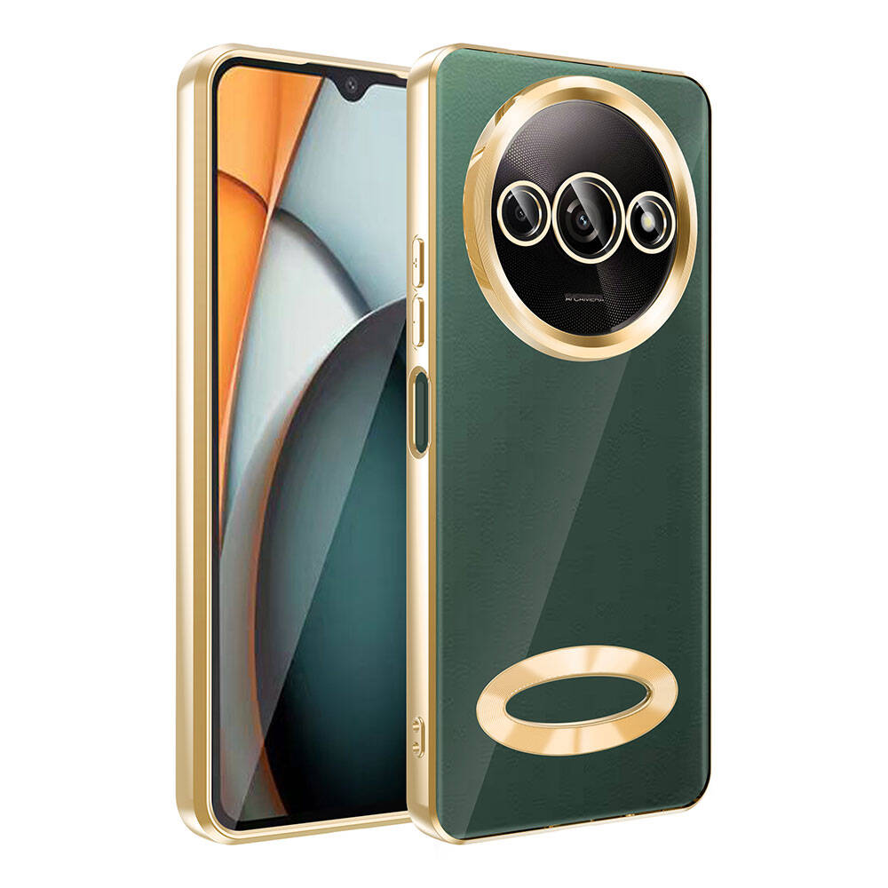 Xiaomi Redmi A3 4G 2024 Kılıf Kamera Korumalı Logo Gösteren Zore Omega Kapak Siyah
