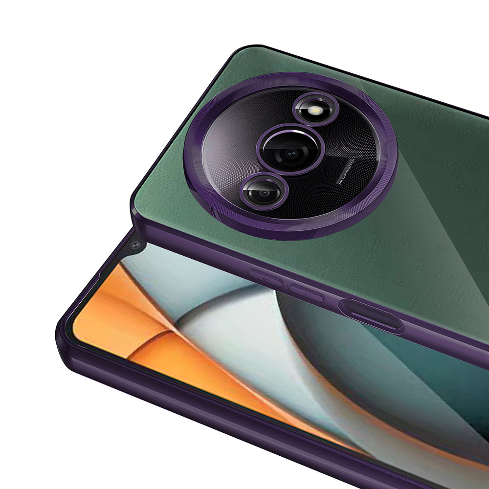 Xiaomi Redmi A3 4G 2024 Kılıf Kamera Korumalı Logo Gösteren Zore Omega Kapak Lila