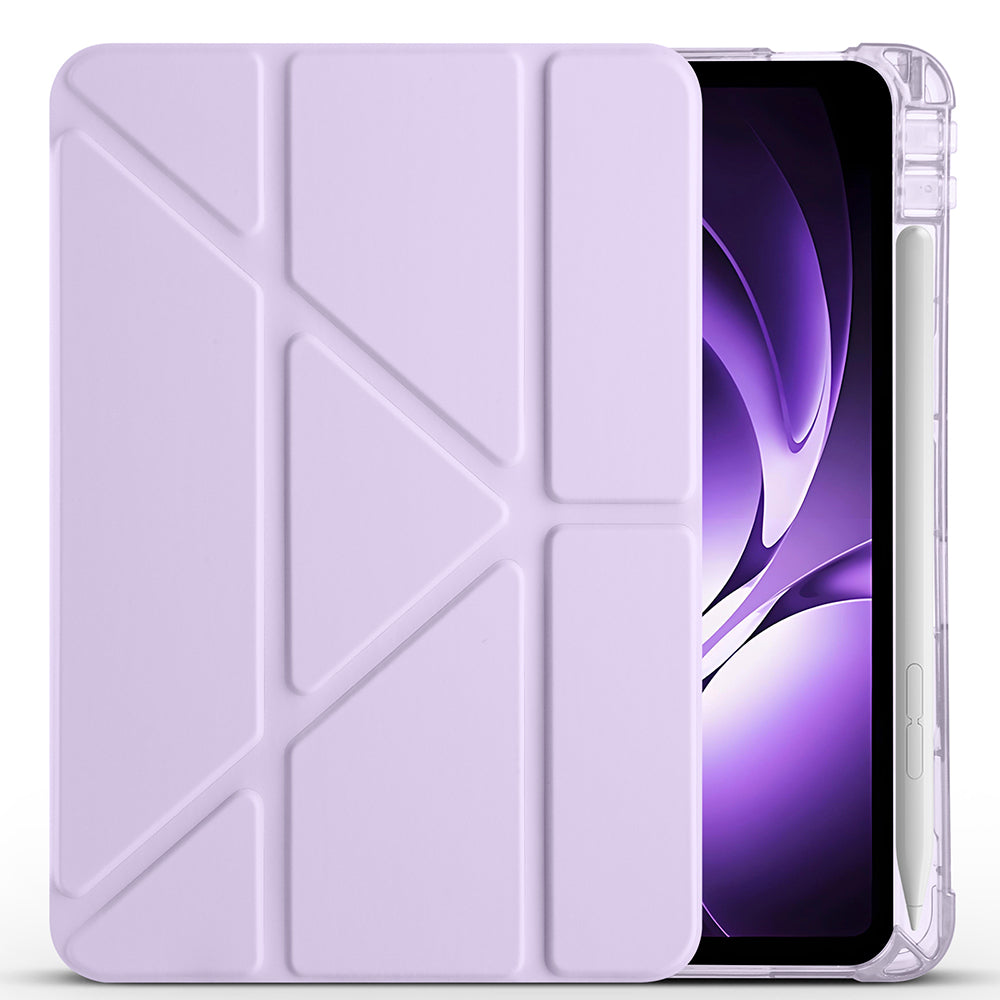 Xiaomi Redmi K Pad Kılıf Zore Tri Folding Kalem Bölmeli Standlı Kılıf Lila