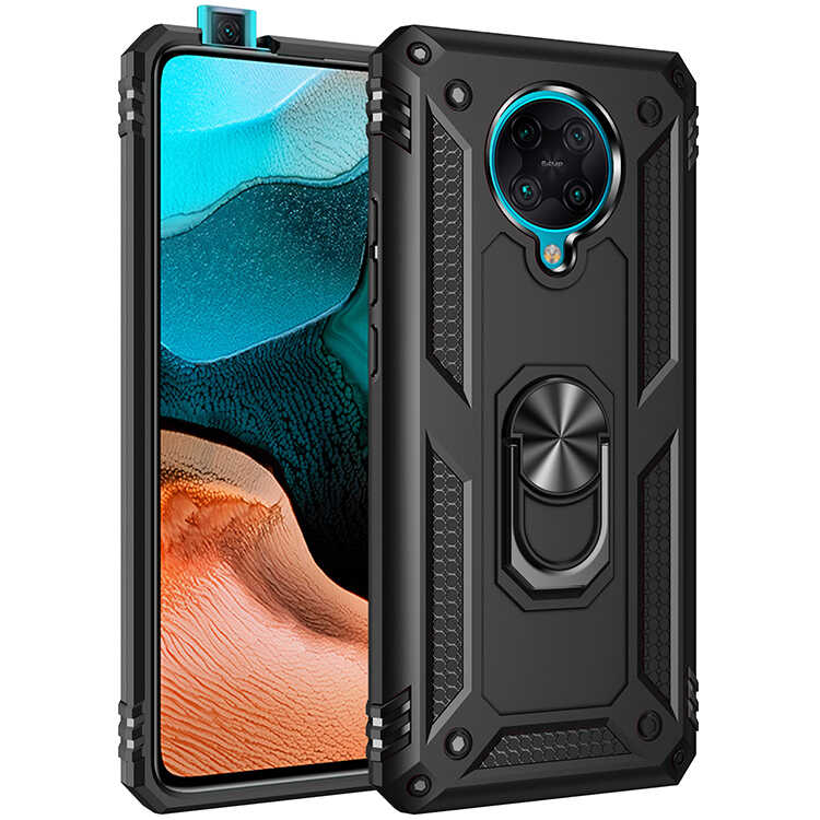 Xiaomi Redmi K30 Pro Kılıf Zore Vega Kapak Siyah