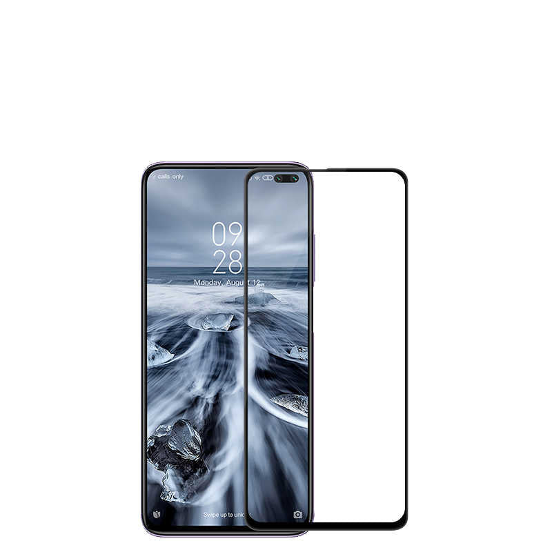 Xiaomi Redmi K30 Zore Kenarları Kırılmaya Dayanıklı Cam Ekran Koruyucu Siyah