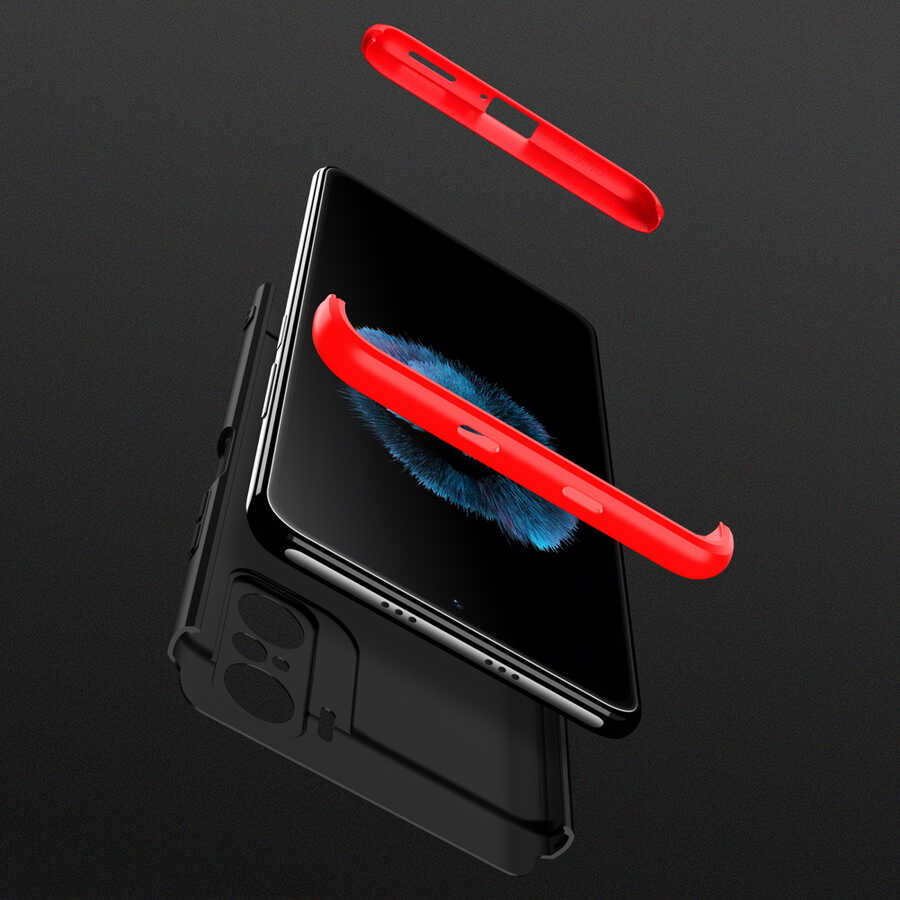 Xiaomi Redmi K40 Kılıf Zore Ays Kapak Siyah-Kırmızı