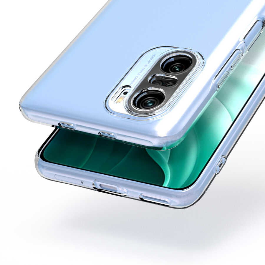 Xiaomi Redmi K40 Kılıf Zore Kamera Korumalı Süper Silikon Kapak Renksiz