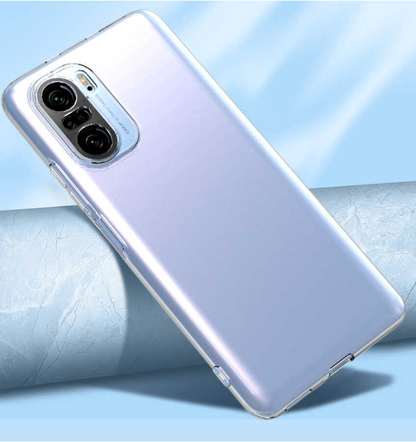 Xiaomi Redmi K40 Kılıf Zore Kamera Korumalı Süper Silikon Kapak Renksiz