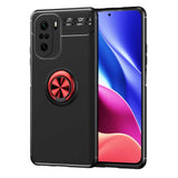 Xiaomi Redmi K40 Kılıf Zore Ravel Silikon Kapak Siyah-Kırmızı