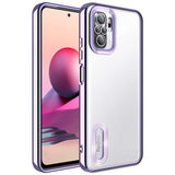 Xiaomi Redmi Note 10 Kılıf Kamera Korumalı Logo Gösteren Zore Omega Kapak Gümüş