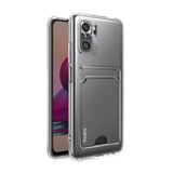 Xiaomi Redmi Note 10 Kılıf Kartlıklı Şeffaf Zore Setra Clear Silikon Kapak Renksiz