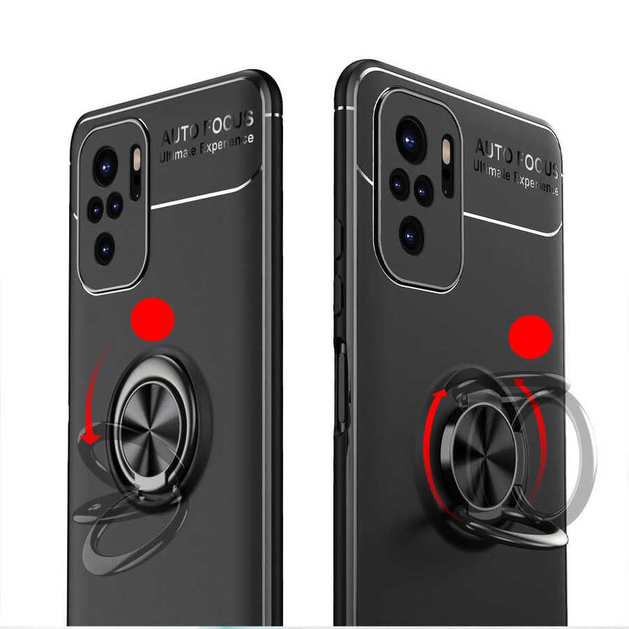 Xiaomi Redmi Note 10 Kılıf Zore Ravel Silikon Kapak Siyah-Rose Gold