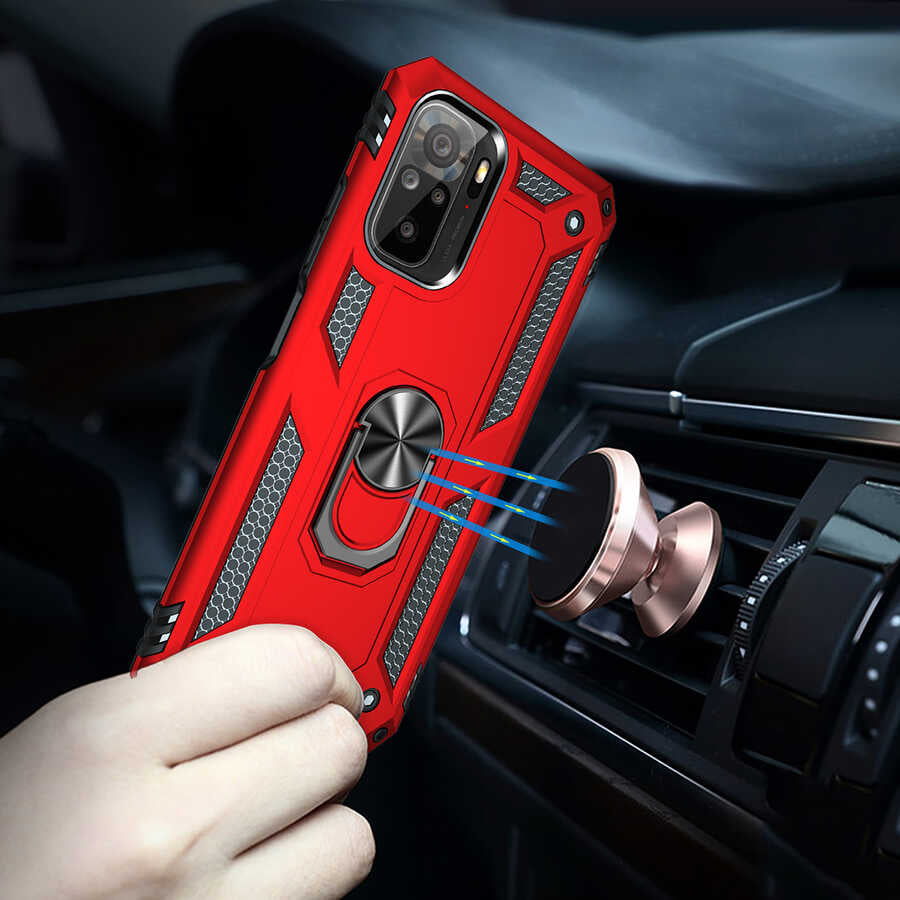 Xiaomi Redmi Note 10 Kılıf Zore Vega Kapak Kırmızı